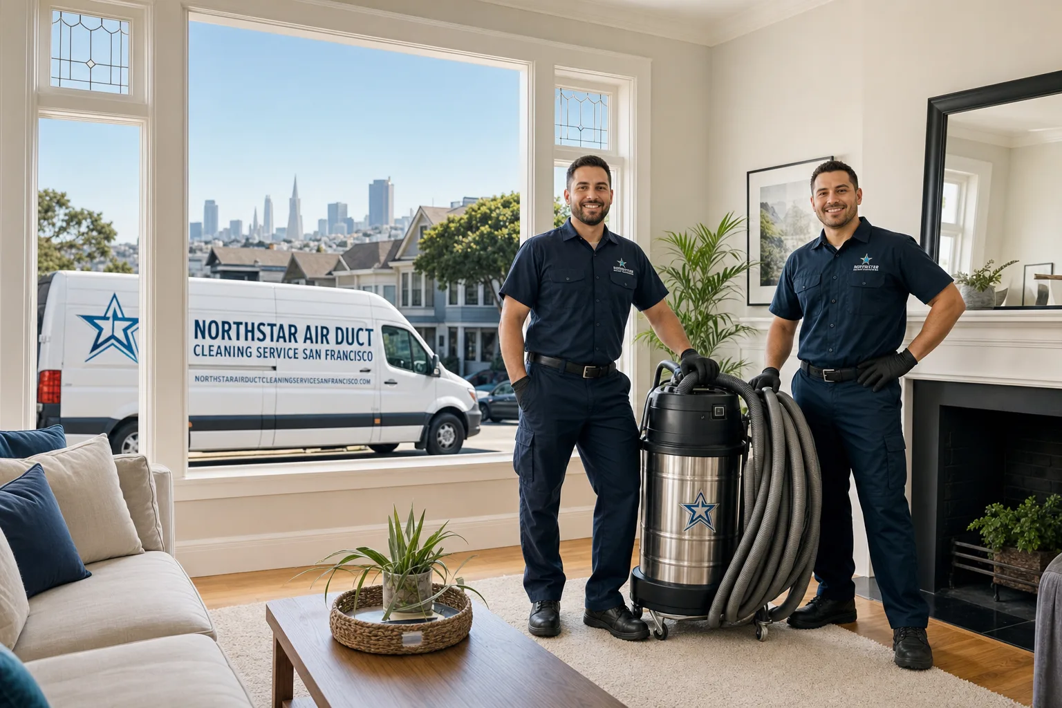 Northstar Air Duct Cleaning Service San Francisco service vehicle and crew in San Francisco, CA